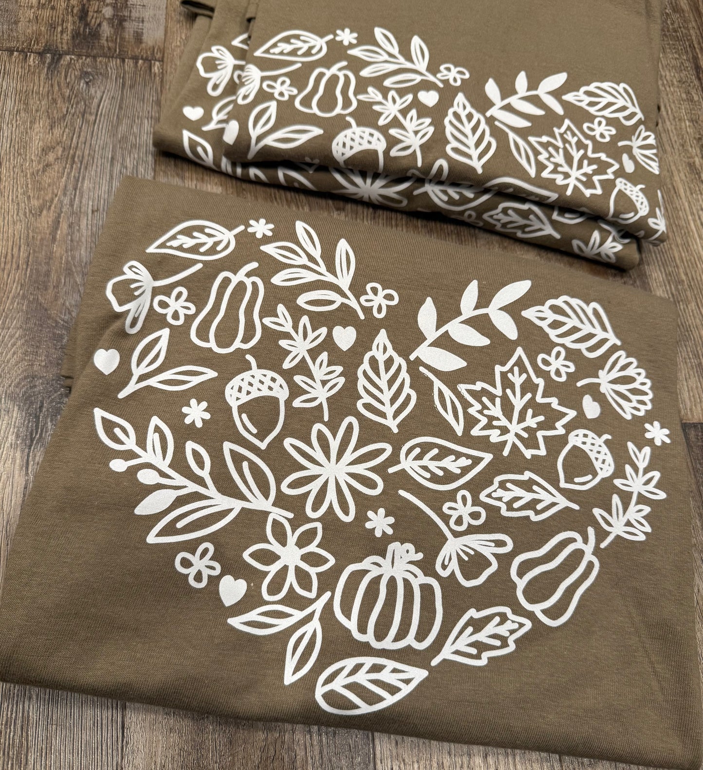 Brown fall heart - Size large