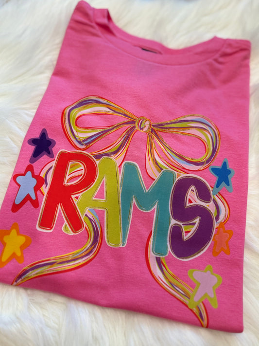 Bright Pink Rams Bow