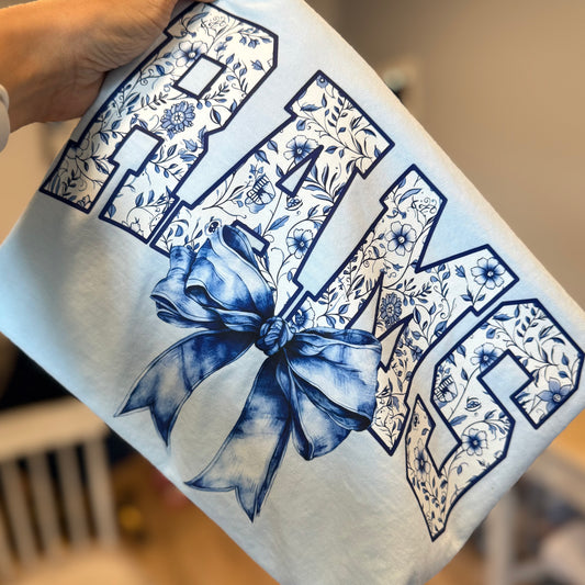 Blue Floral Mascot