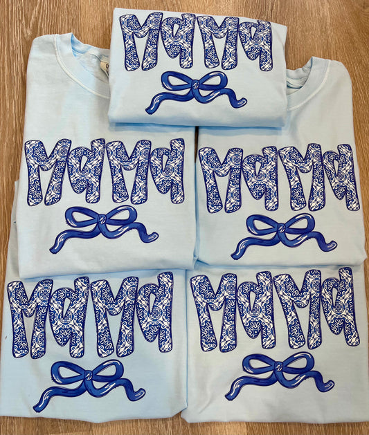 Mama- Blue Bow