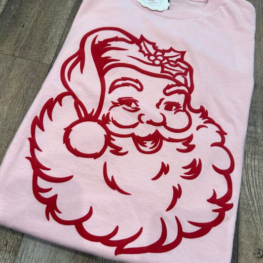 Pink and red puff Santa