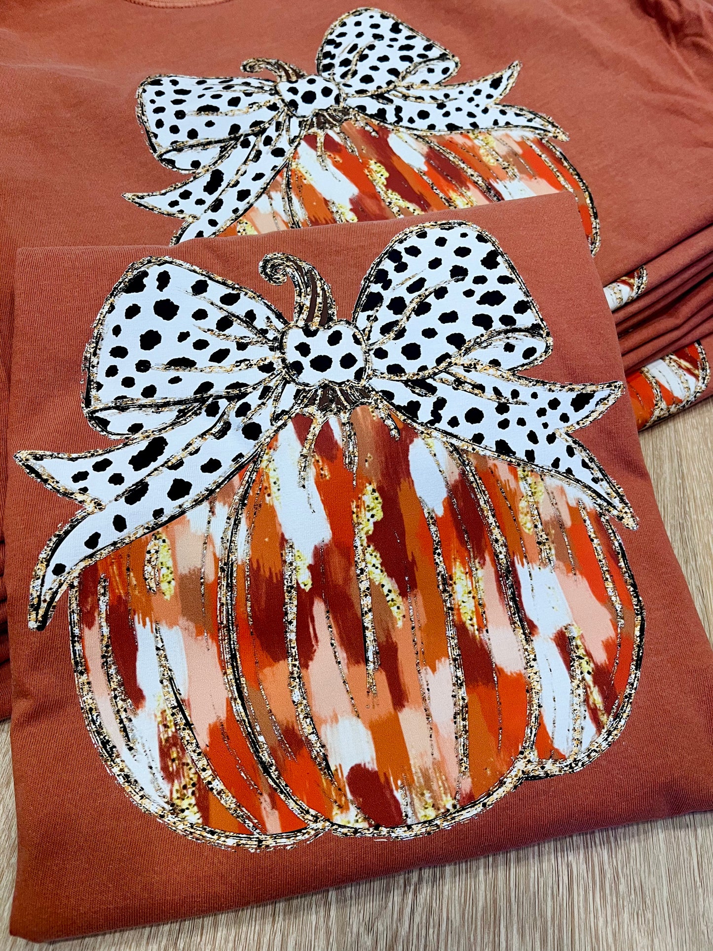Gold foil pumpkin shirt