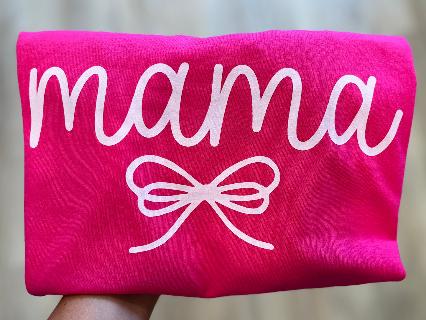 Hot pink mama bow shirt