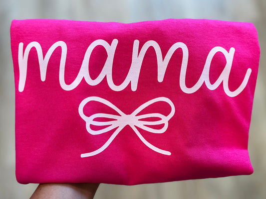 Hot pink mama bow shirt