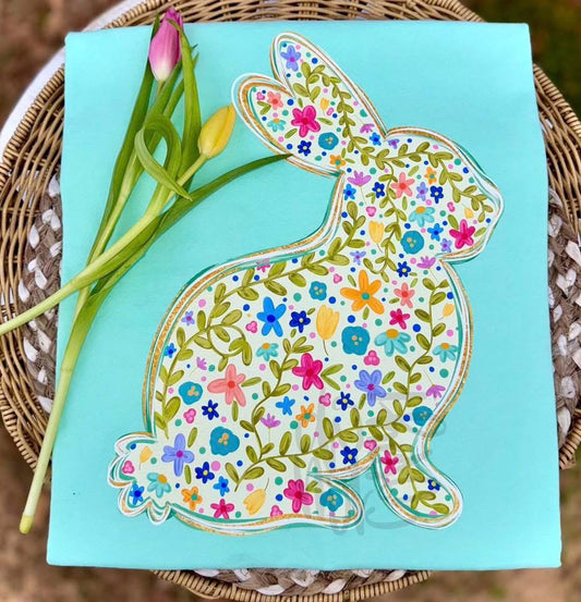 Mint Floral Bunny