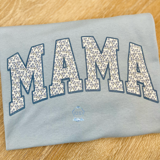 Blue floral mama shirt