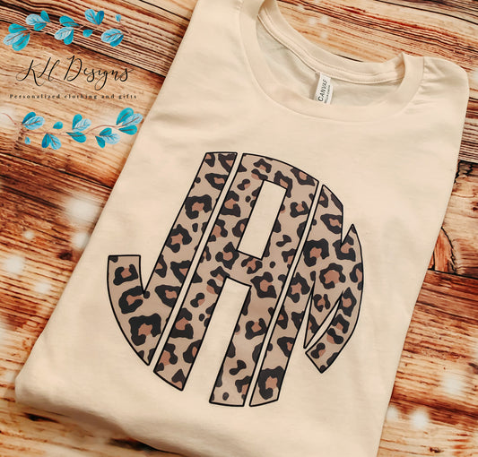 Leopard monogram shirt