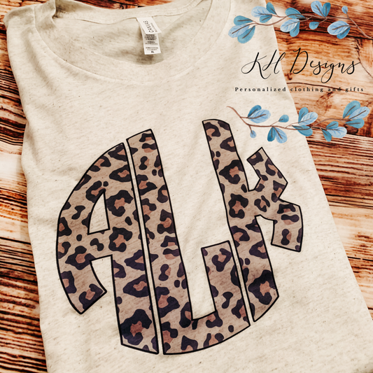 Leopard monogram shirt